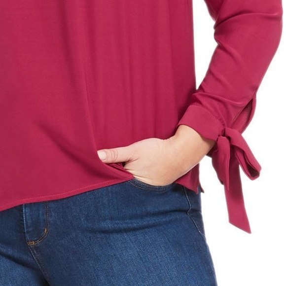 Eloquii Plus Size Blouse Tie Cuff 3X - Picture 6 of 8
